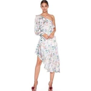 La Maison  Talulah Floral Mist One Shoulder Midi Dress LARGE NWT